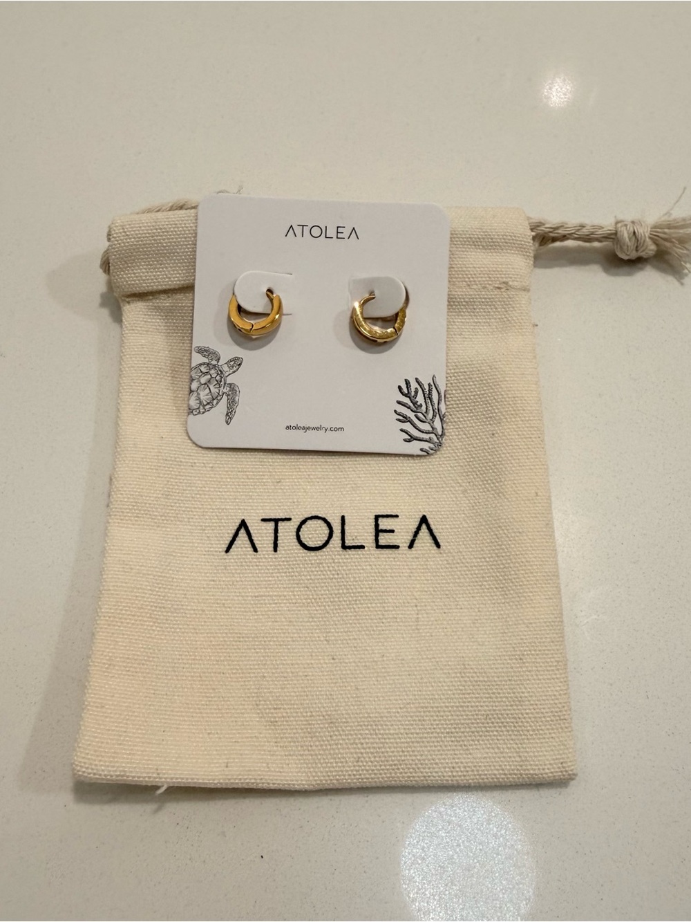 ATOLEA Gold Hoop Huggie Earrings